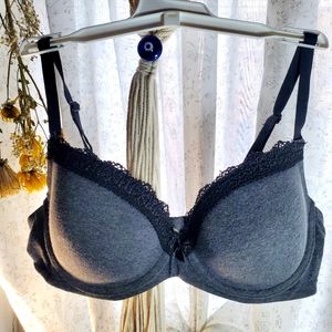 Everyday T-shirt Bra with Grey Lace Detail